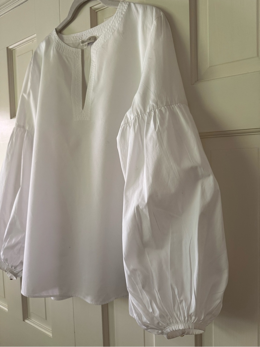 Lafayette 148 New York White Balloon-Sleeve Tunic Top - Picture 3 of 6